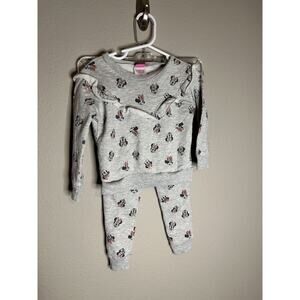 Disney Junior Minnie Baby Girl Jogger Set-Size 18 Month-Gray Pink